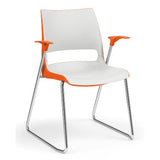 KI Doni Sled Base Chair | Arms or Armless | 2 Tone Shell Color Guest Chair, Cafe Chair, Stack Chair KI 