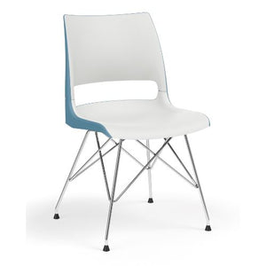 KI Doni Wire Tower Leg Base | 2 Tone Seat Shell | Armless Guest Chair, Cafe Chair, Stack Chair KI 