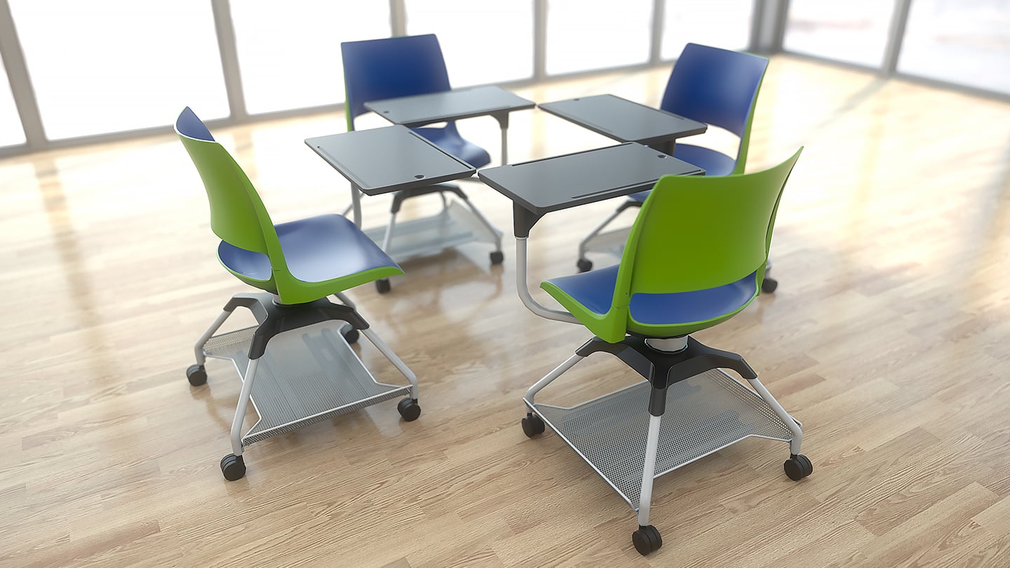 KI Learn2 Doni seating grouped for collaborative classroom work
