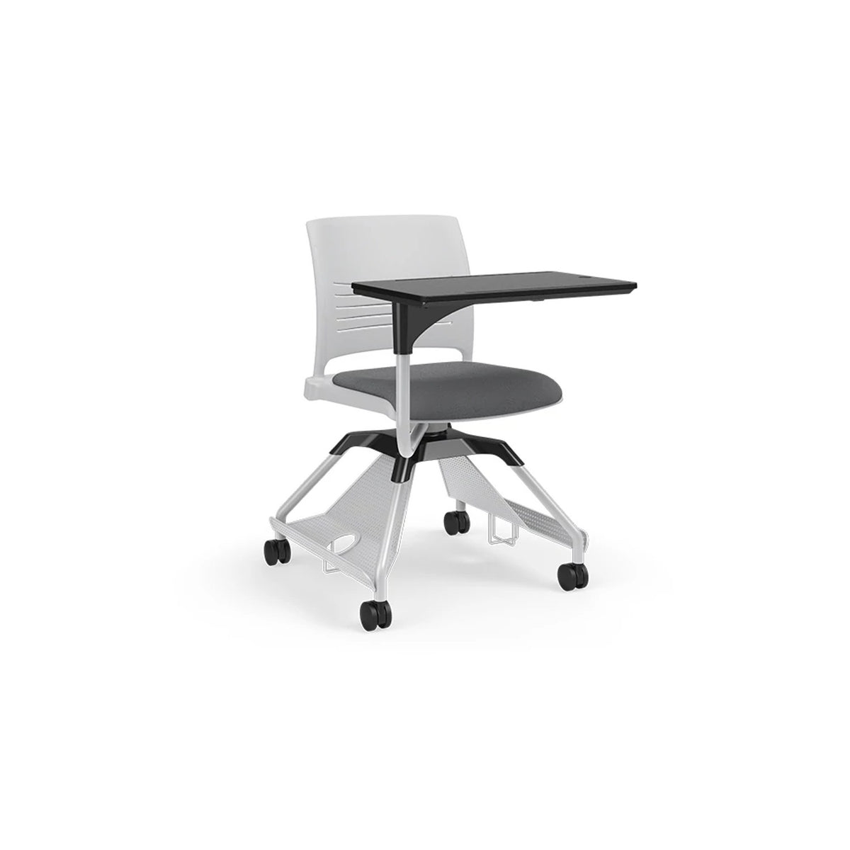 KI Learn2 strive upholstered chair with worksurface