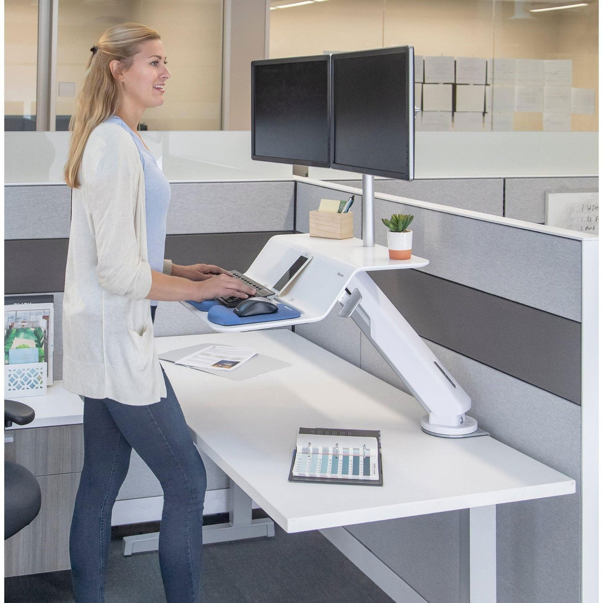 LotusRT2 | Sit-To-Stand - Dual Monitor Sit to Stand Fellowes 