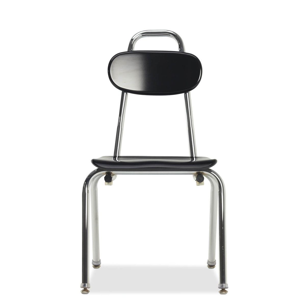 Black Marquis metal-frame handle chair with chrome legs, front view