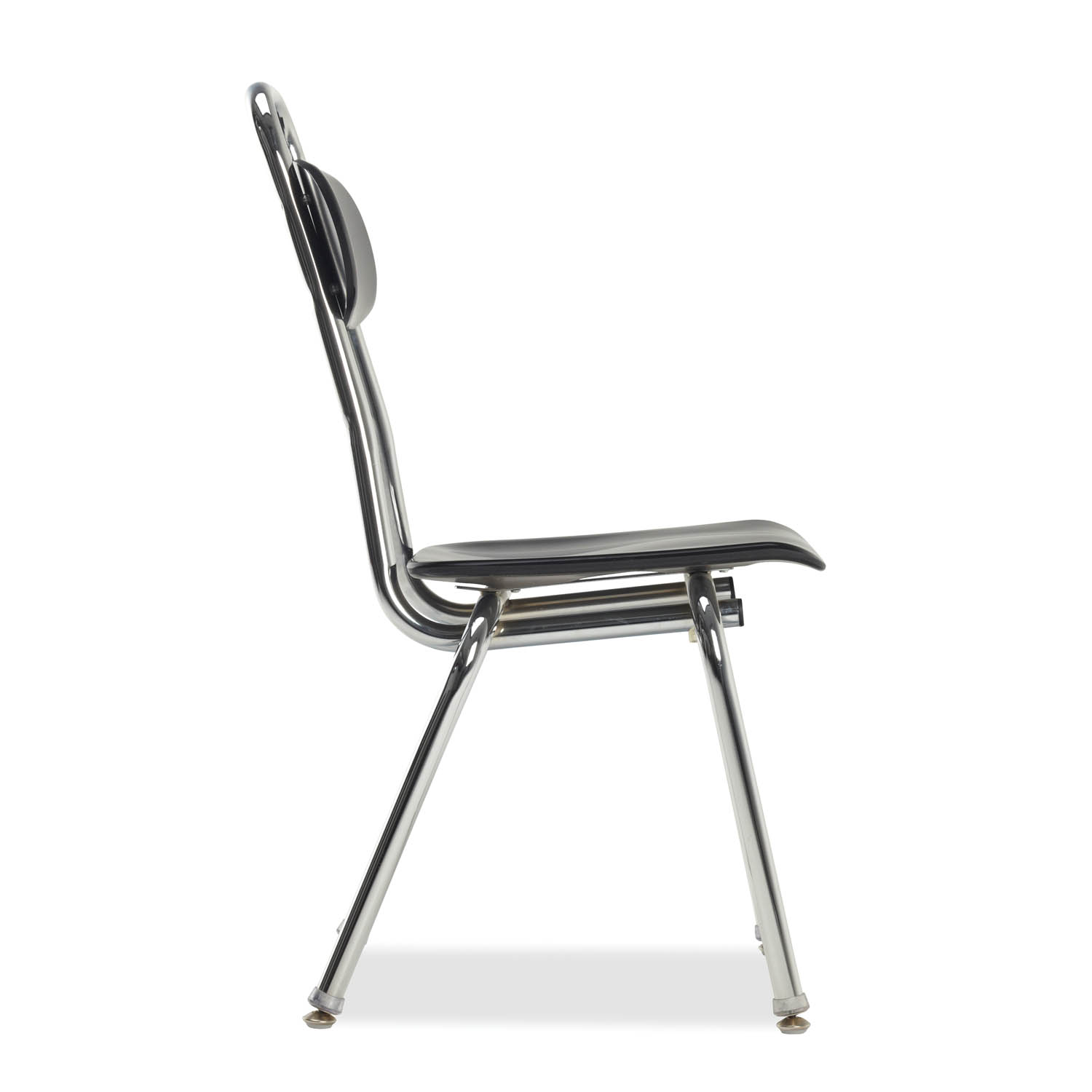 Black Marquis metal-frame handle chair with chrome legs, side view