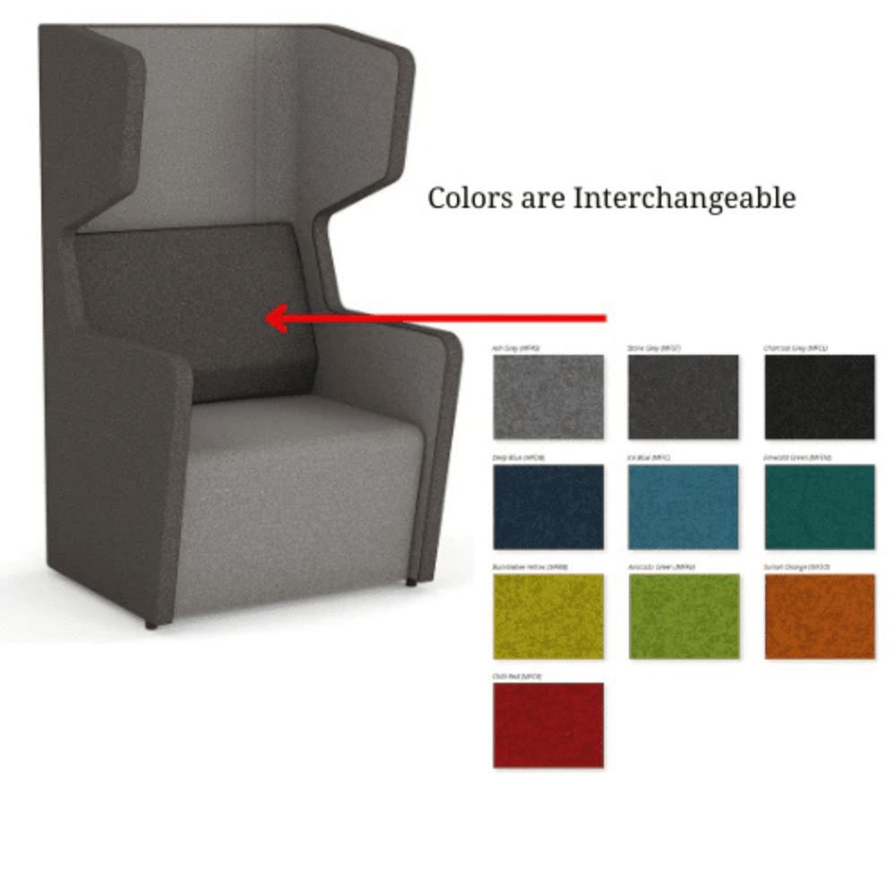 Motion Wing 1 | Lounge Chair With Acoustic Privacy Lounge Seating Workspace 48 