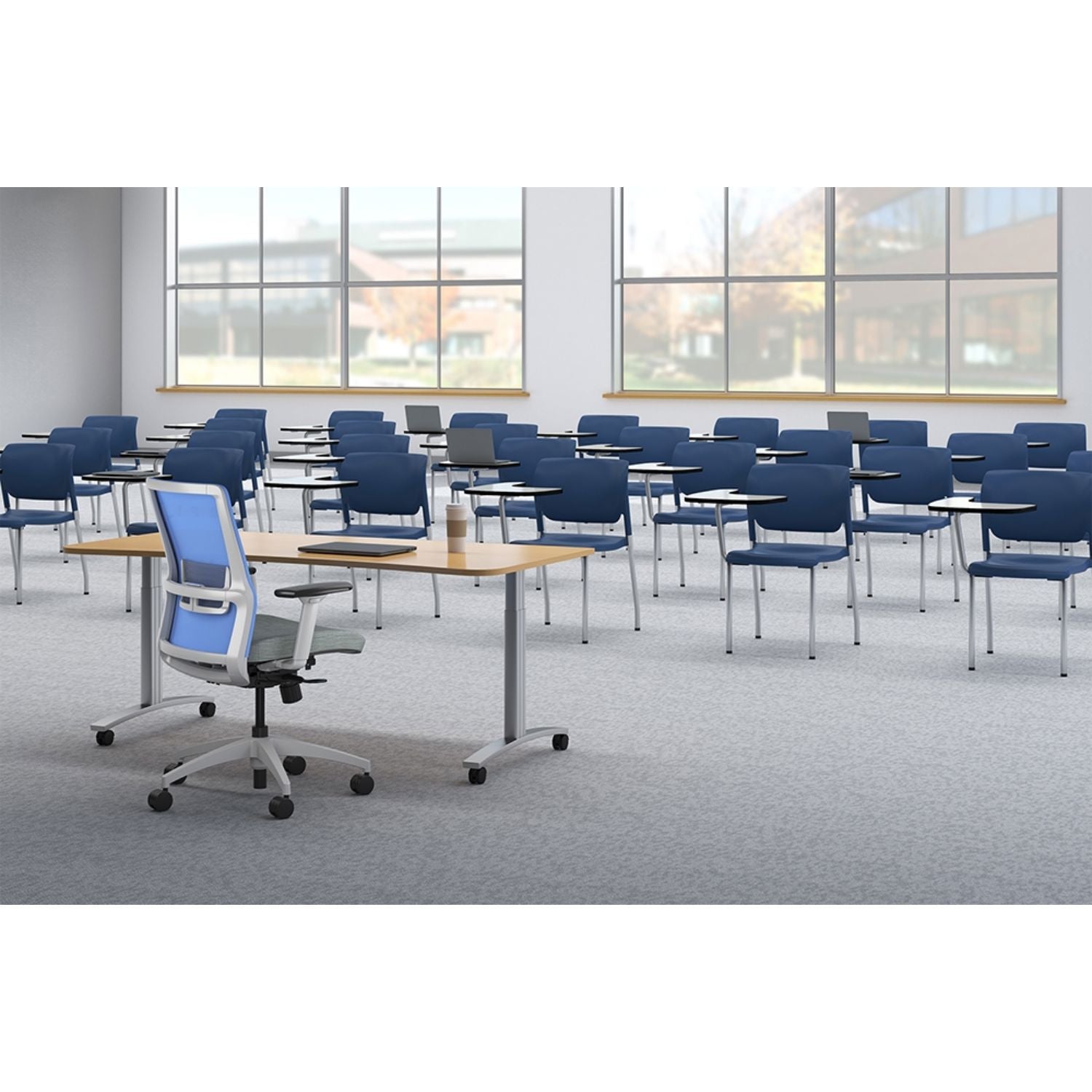 Novo Ergonomic Mesh Back Stool for Schools | Mid-Back Task Stool with Fabric Seat Stools SitOnIt 