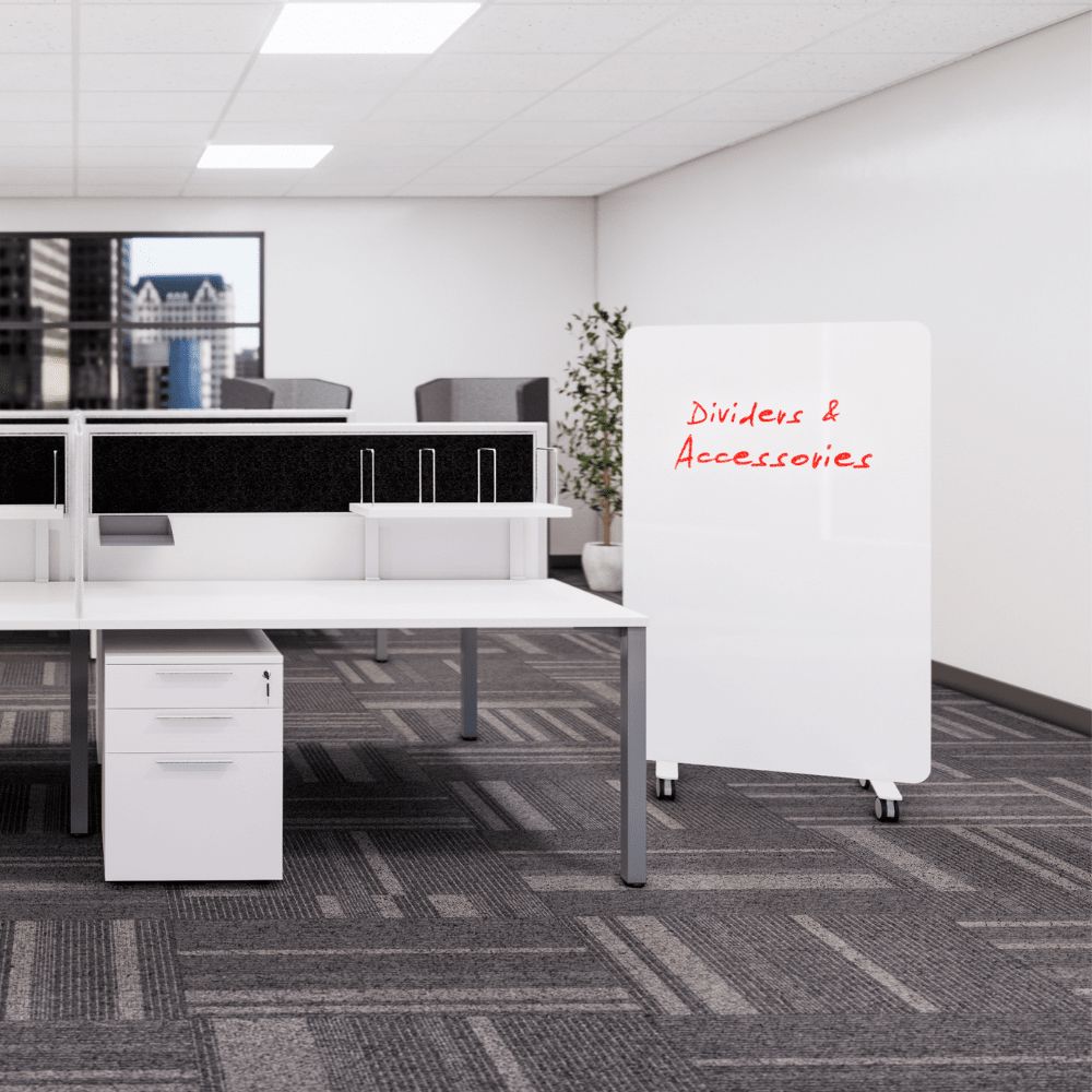 Orbit Mobile Acoustic Divider by Workspace48 Privacy Screen, Whiteboard Workspace 48 