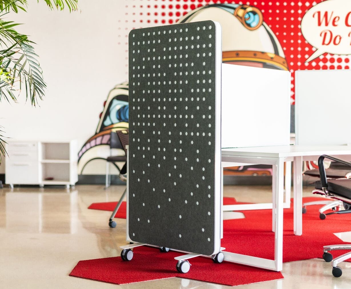 Orbit Mobile Acoustic Divider by Workspace48 Privacy Screen, Whiteboard Workspace 48 