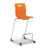 Savvy Cafe Cantilever Chair with orange seat and chrome sled base