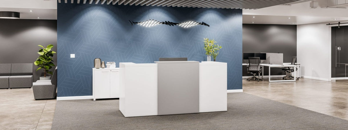 The Anvil Reception Desk by Workspace48. Elevate Your Presence. Office Desk Set Workspace48 