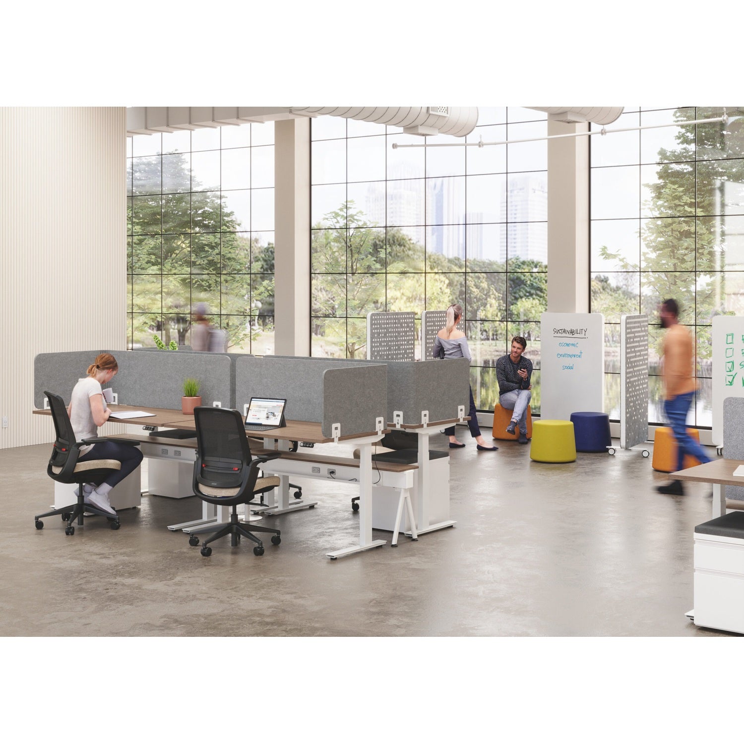 Versi Screen System by Workspace48 — manufacturer illustration; optional components may be shown