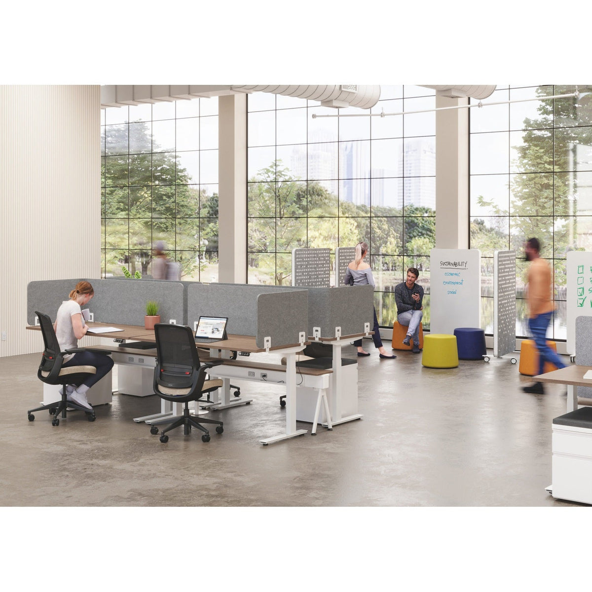 Versi Screen System by Workspace48 — manufacturer illustration; optional components may be shown