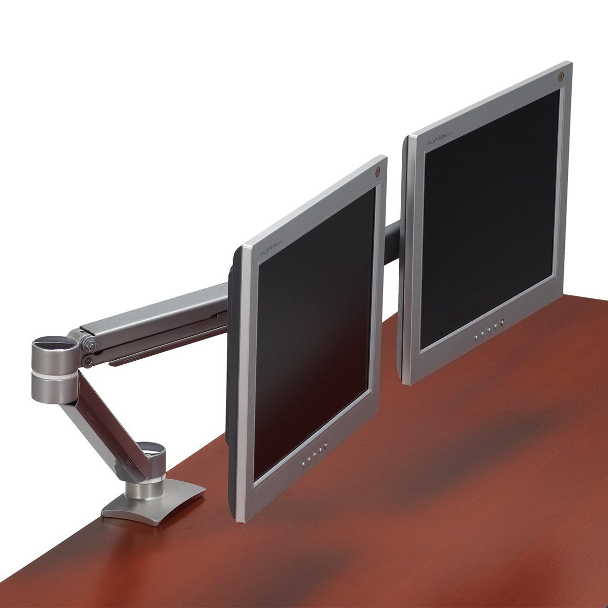 Double Monitor Double Extension with Height Adjustment Single Monitor Arm OfficeToGo 