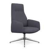Envoi Highback Lounge Chair Lounge Seating SitOnIt Fabric Color Quartz Free Swivel Frame Color Polished Aluminum