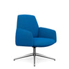 Envoi Midback Lounge Chair Lounge Seating SitOnIt Fabric Color Electric Blue Free Swivel Frame Color Polished Aluminum