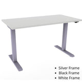 ESI Triumph LX Electric Table 30 x 60 Height Adjustable Table ESI Ergo 60.0"w x 30.0"d Grey Matte Silver