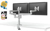 Evolve Series Dual Monitor Arm w/ Desk Clamp Dual Monitor Arm ESI Ergo Silver 