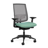 Focus 2.0 Office Chair - Mesh Back Office Chair, Conference Chair, Computer Chair, Teacher Chair, Meeting Chair SitOnIt Fabric Color Sea Green Mesh Color Ash 