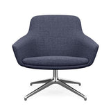 Gobi Midback Lounge Chair Midback Lounge Chair SitOnIt Fabric Color Indigo Free Swivel Frame Color Polished Aluminum