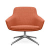 Gobi Midback Lounge Chair Midback Lounge Chair SitOnIt Fabric Color Zest Free Swivel Frame Color Polished Aluminum
