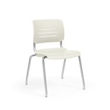 Grazie Four Leg Stack Chair Guest Chair, Cafe Chair, Stack Chair, Classroom Chairs KI Frame Color Silver Shell Color Wet Sand 