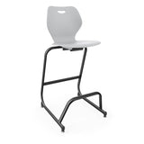 Intellect Wave Cafe Stool 30" | 3 Frame Colors Stools KI Frame Color Black Plastic Color Cool Grey 