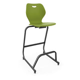 Intellect Wave Cafe Stool 30" | 3 Frame Colors Stools KI Frame Color Black Plastic Color Grass Green 