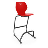 Intellect Wave Cafe Stool 30" | 3 Frame Colors Stools KI Frame Color Black Plastic Color Poppy Red 