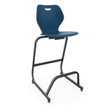 Intellect Wave Cafe Stool 30" | 3 Frame Colors Stools KI Frame Color Black Plastic Color Sky Blue 