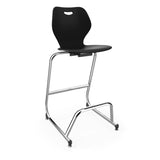 Intellect Wave Cafe Stool 30" | 3 Frame Colors Stools KI Frame Color Chrome Plastic Color Black 