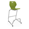 Intellect Wave Cafe Stool 30" | 3 Frame Colors Stools KI Frame Color Chrome Plastic Color Grass Green 