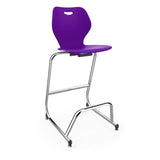 Intellect Wave Cafe Stool 30" | 3 Frame Colors Stools KI Frame Color Chrome Plastic Color Mardi Gras 