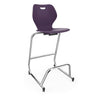 Intellect Wave Cafe Stool 30" | 3 Frame Colors Stools KI Frame Color Chrome Plastic Color Purple Haze 