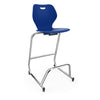 Intellect Wave Cafe Stool 30" | 3 Frame Colors Stools KI Frame Color Chrome Plastic Color Ultra Blue 