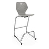 Intellect Wave Cafe Stool 30" | 3 Frame Colors Stools KI Frame Color Chrome Plastic Color Warm Grey 