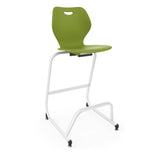 Intellect Wave Cafe Stool 30" | 3 Frame Colors Stools KI Frame Color Cottonwood Plastic Color Grass Green 