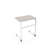 Intellect Wave Cantilever Desk Hard Plastic Top Classroom Desks, Sit-to-Stand KI Frame Color Cottonwood Hard Plastic Color White Nebula 