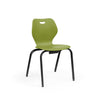 Intellect Wave Four-Leg 18" Classroom Chairs KI Frame Color Black Plastic Color Grass Green 