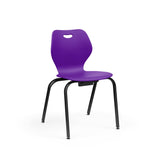 Intellect Wave Four-Leg 18" Classroom Chairs KI Frame Color Black Plastic Color Mardi Gras 