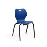 Intellect Wave Four-Leg 18" Classroom Chairs KI Frame Color Black Plastic Color Ultra Blue 