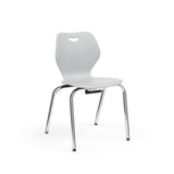 Intellect Wave Four-Leg 18" Classroom Chairs KI Frame Color Chrome Plastic Color Cool Grey 