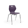 Intellect Wave Four-Leg 18" Classroom Chairs KI Frame Color Chrome Plastic Color Purple Haze 