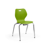 Intellect Wave Four-Leg 18" Classroom Chairs KI Frame Color Chrome Plastic Color Zesty Lime 
