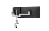 Kata EX-2 Series Dual Monitor Arm w/Desk Clamp, Motion Arms + Sliders Dual Monitor Arm ESI Ergo Silver 