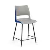 KI Doni 4 Leg Cafe Stool | 24" Counter or 30" Bar Seat Height Stools KI Frame Color Black Shell Color Warm Grey Shell Color Ultra Blue