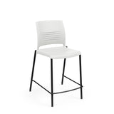 KI Strive Cafe Stool | 4 Leg Base | Stacking Stool KI Frame Color Black Shell Color Cottonwood 