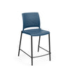 KI Strive Cafe Stool | 4 Leg Base | Stacking Stool KI Frame Color Black Shell Color Sky Blue 