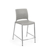 KI Strive Cafe Stool | 4 Leg Base | Stacking Stool KI Frame Color Chrome Shell Color Warm Grey 