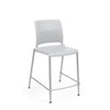 KI Strive Cafe Stool | 4 Leg Base | Stacking Stool KI Frame Color Silver Shell Color Cool Grey 