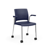 KI Strive Four Leg Stack Chair | Arms or Armless | w/ Caster Option Guest Chair, Cafe Chair, Stack Chair KI 