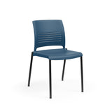 KI Strive Four Leg Stack Chair | Arms or Armless | w/ Caster Option Guest Chair, Cafe Chair, Stack Chair KI Frame Color Black Shell Color Sky Blue 